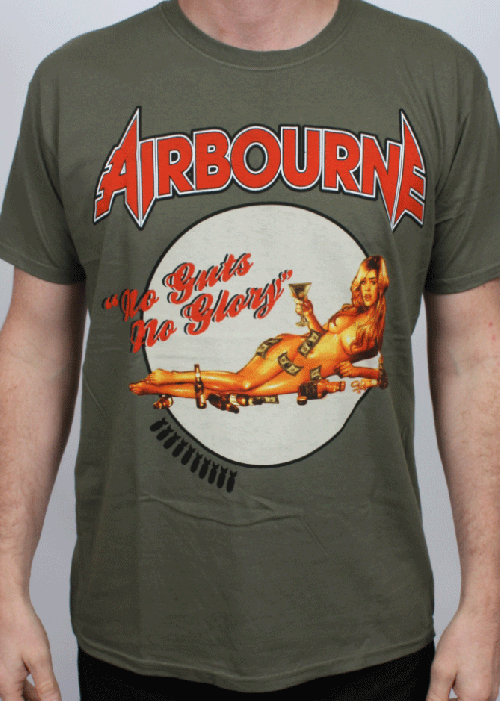 No Guts No Glory Green Tshirt by Airbourne