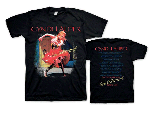 She's So Unusual Black Tour Tshirt 2013 by Cyndi Lauper