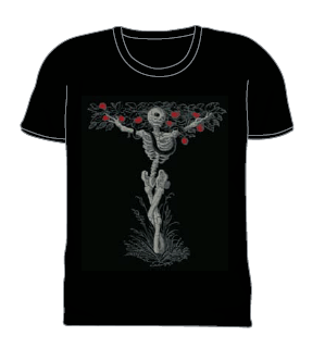 Skeleton Womans Black Tshirt by The Tea Party