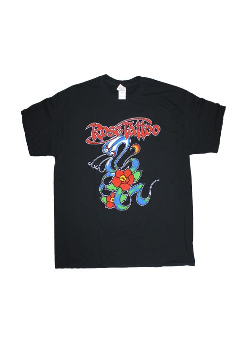 Snakes New Classic Logo Black Tee by Rose Tattoo