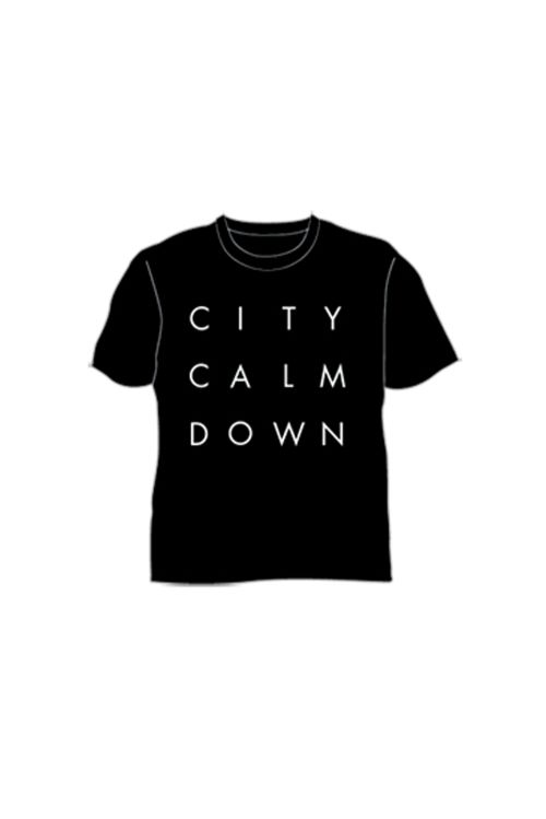 Straight Stack Black Tshirt (No Back Print) by City Calm Down