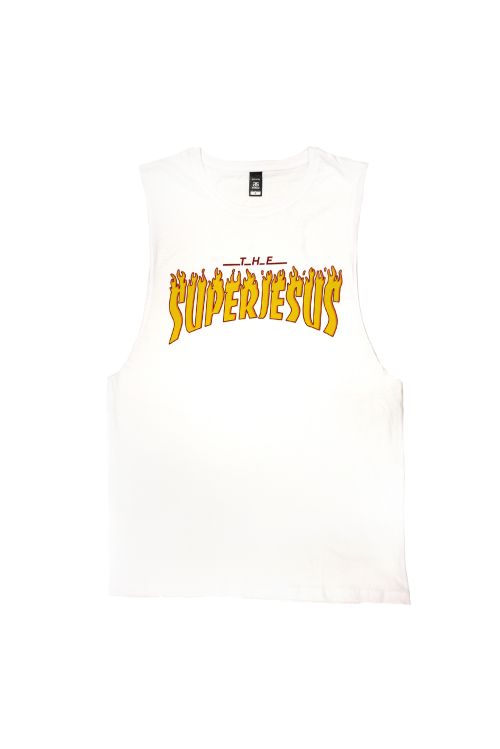 Thrasher Logo White Barnard Tank by SuperJesus