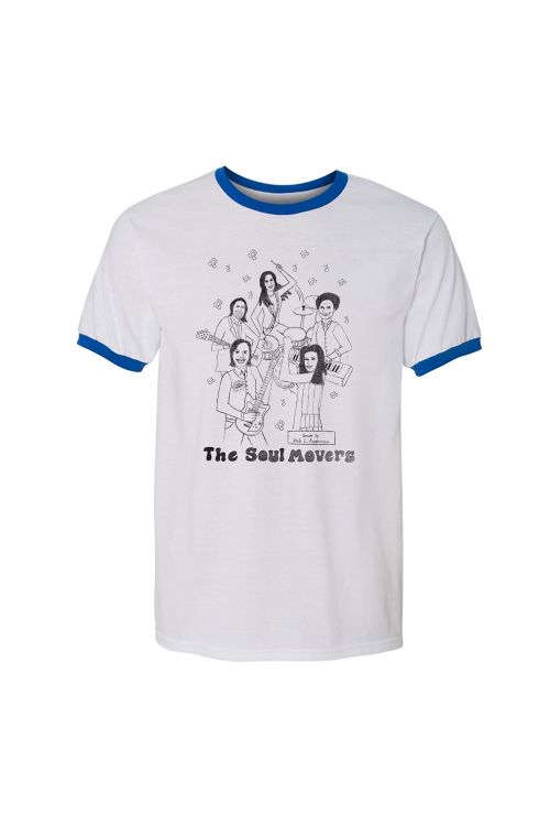 Happy Band White/Blue Ringer Tee by The Soul Movers