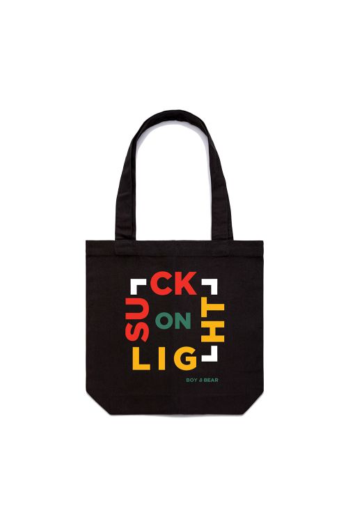 Suck On Light Tote Bag Black by Boy and Bear