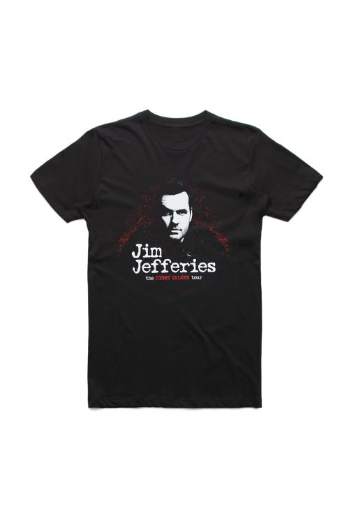 Night Talker Tour Black Tshirt by Jim Jefferies