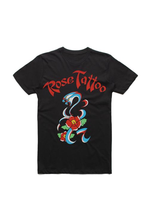 Rock N Roll Outlaw 40th Anniversary Black Tshirt by Rose Tattoo
