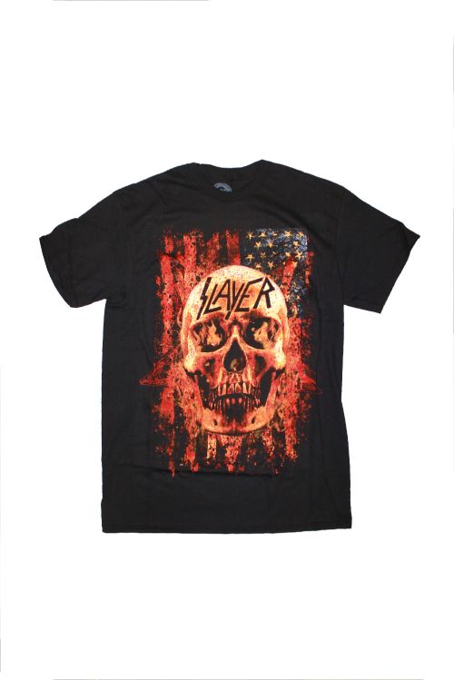 Skull Flames Black Tshirt by Slayer