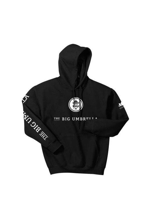 White Logo Black Hoodie by The Big Umbrella