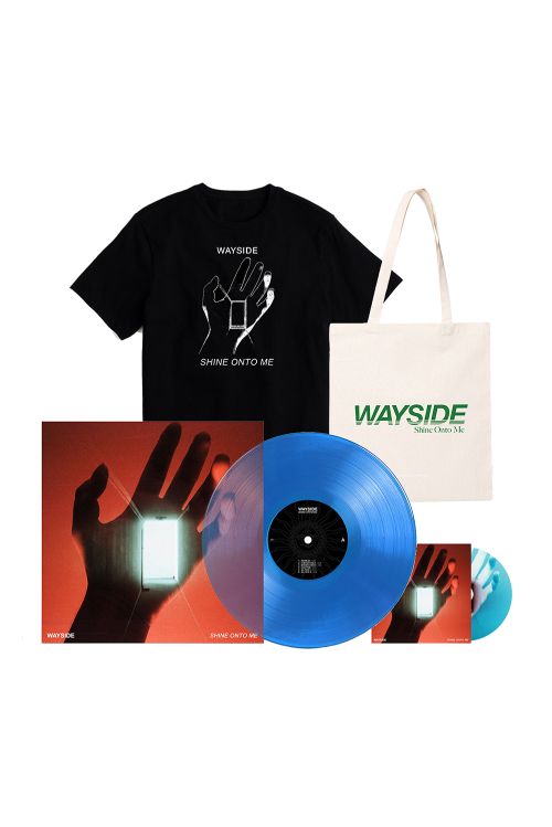 Shine Onto Me LP BLUE (LP) Vinyl / Black Tee / Tote / Free CD by Wayside