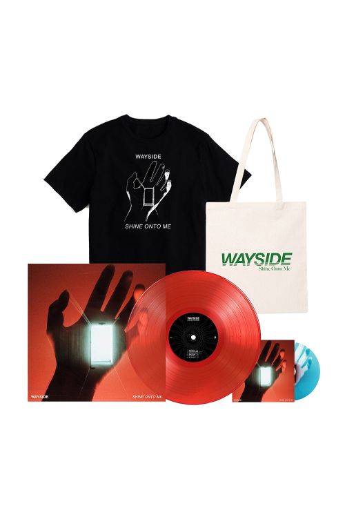 Shine Onto Me LP RED (LP) Vinyl / Black Tee / Tote / Free CD by Wayside