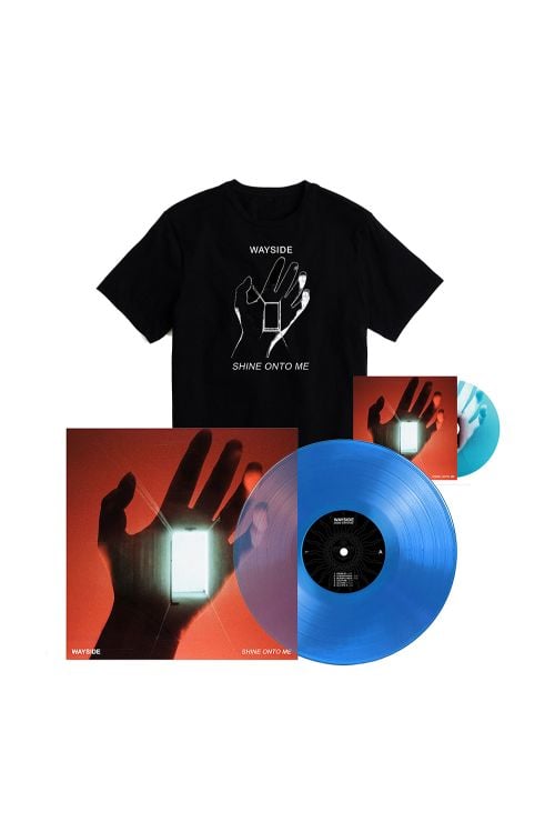 Shine Onto Me LP BLUE (LP) Vinyl / Black Tee / Free CD by Wayside
