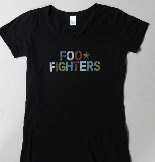 Burnout Girls Black Stencil Tshirt by Foo Fighters