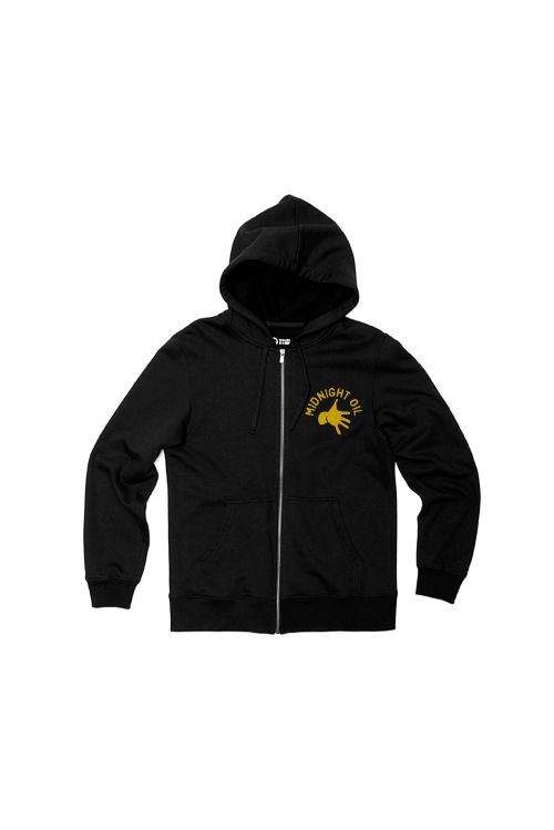 Pocket Hand Black Zip Hoody The Great Circle 2017 Tour by Midnight Oil