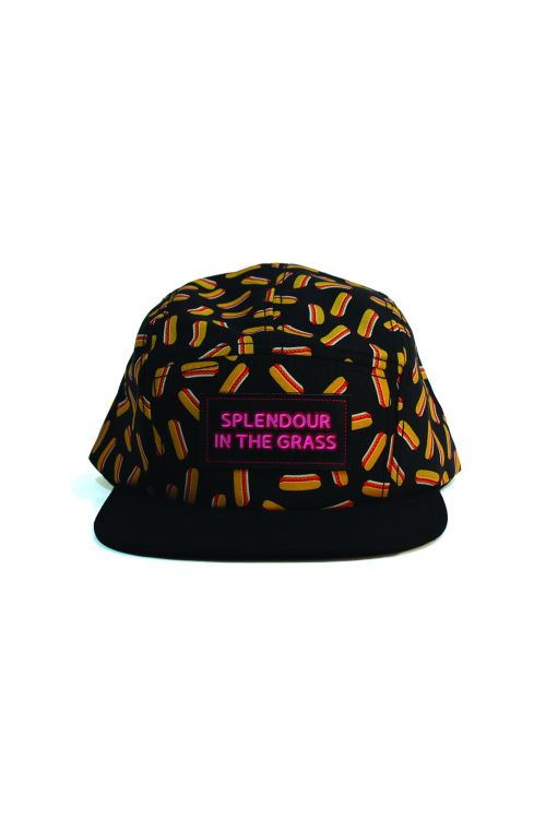 Hotdog 5 Panel Cap w/leather patch by Splendour In The Grass