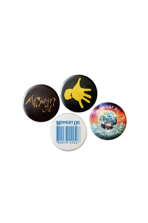 Badge Set (4) Great Circle Tour 2017 by Midnight Oil
