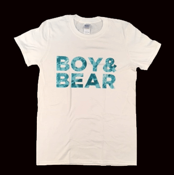 Blue Logo White Tshirt by Boy and Bear