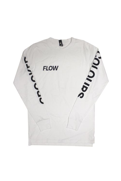 Flow White Longsleeve Tshirt by Crooked Colours