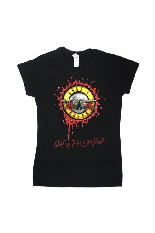 Bullet Seal Not In This Lifetime Black Tour Ladies Tshirt by Guns N Roses