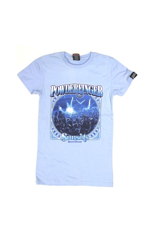 Sunsets Farewell Ladies Blue Tshirt by Powderfinger
